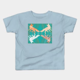 Red Fox Snow Fox Marbled Kids T-Shirt